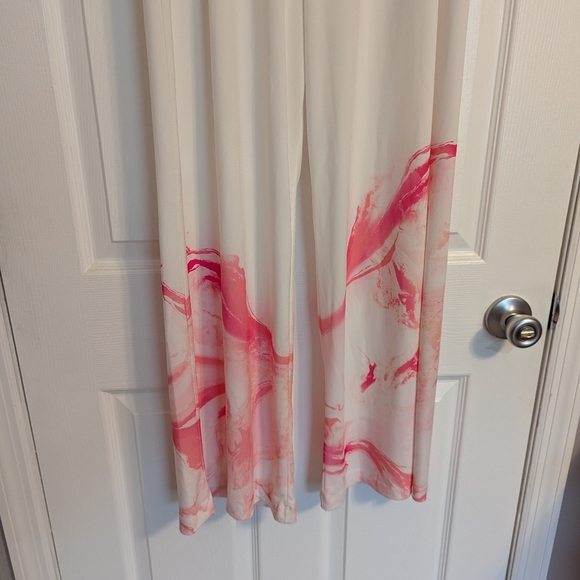 Cloth & Portrait Wide Leg Flowy Pants Galaxy White Pink Medium - Picture 3 of 8